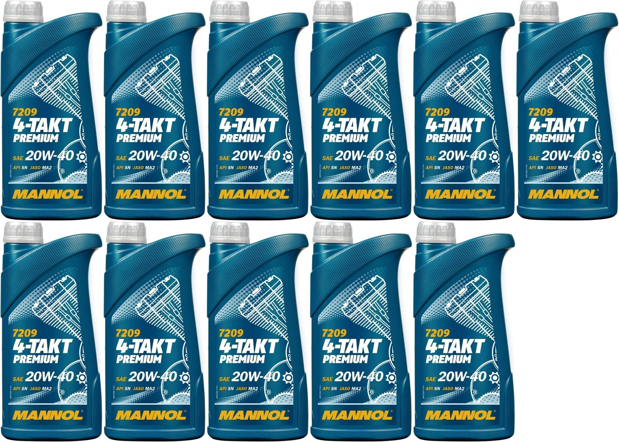 MANNOL 7209 4-TAKT Premium SAE 20W-40 11x 1l = 11 Liter - MotoroelDirekt.at