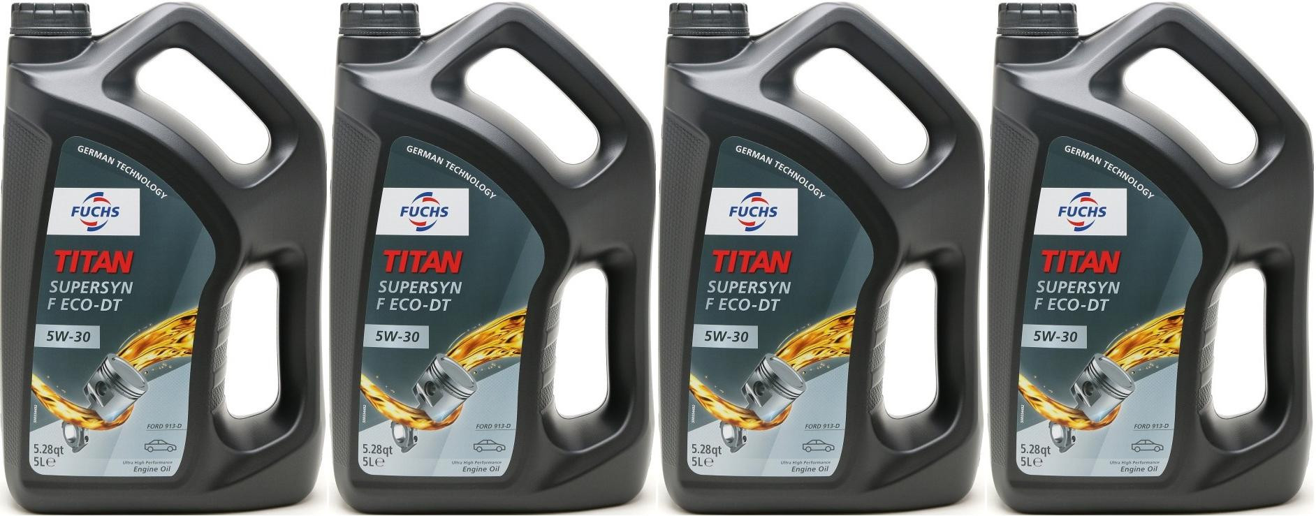 Fuchs Titan 5w30 Preisvergleich FUCHS Titan Supersyn F ECO-DT 5W-30 Motoröl – 5 Liter, Für Ford WSS-M2C913-A/B Motoröl 5w20