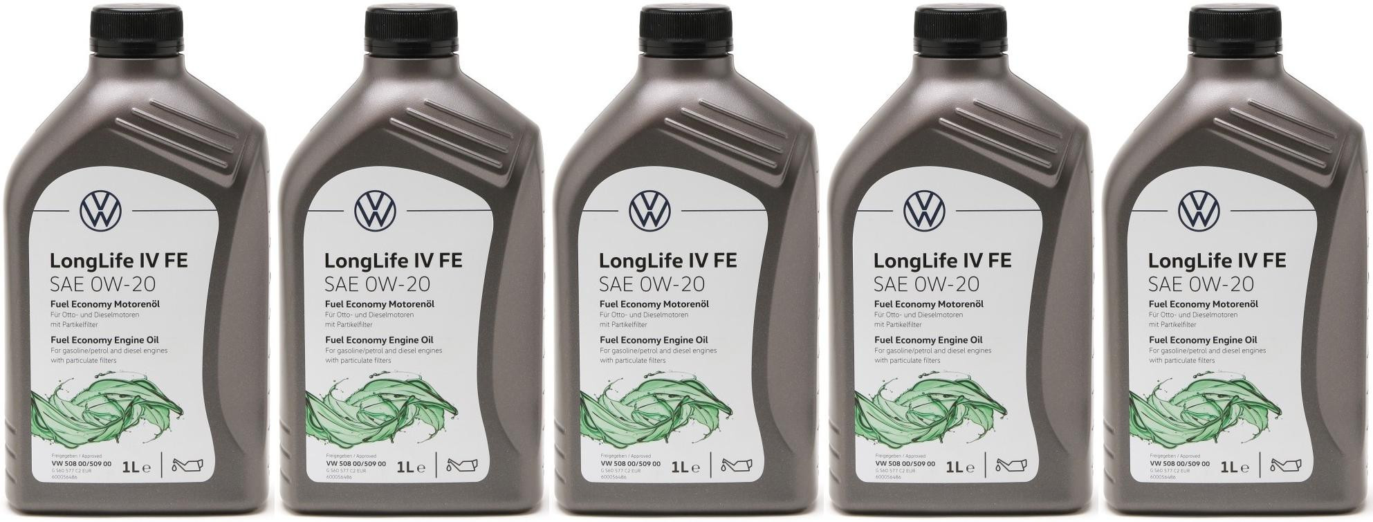 6 Liter VAG Öl VW LongLife IV FE 0W-20 Motoröl – 6 Liter, Original VW 508.00 / 509.00 – Perfekt Für Neuwagen 0w20 öl