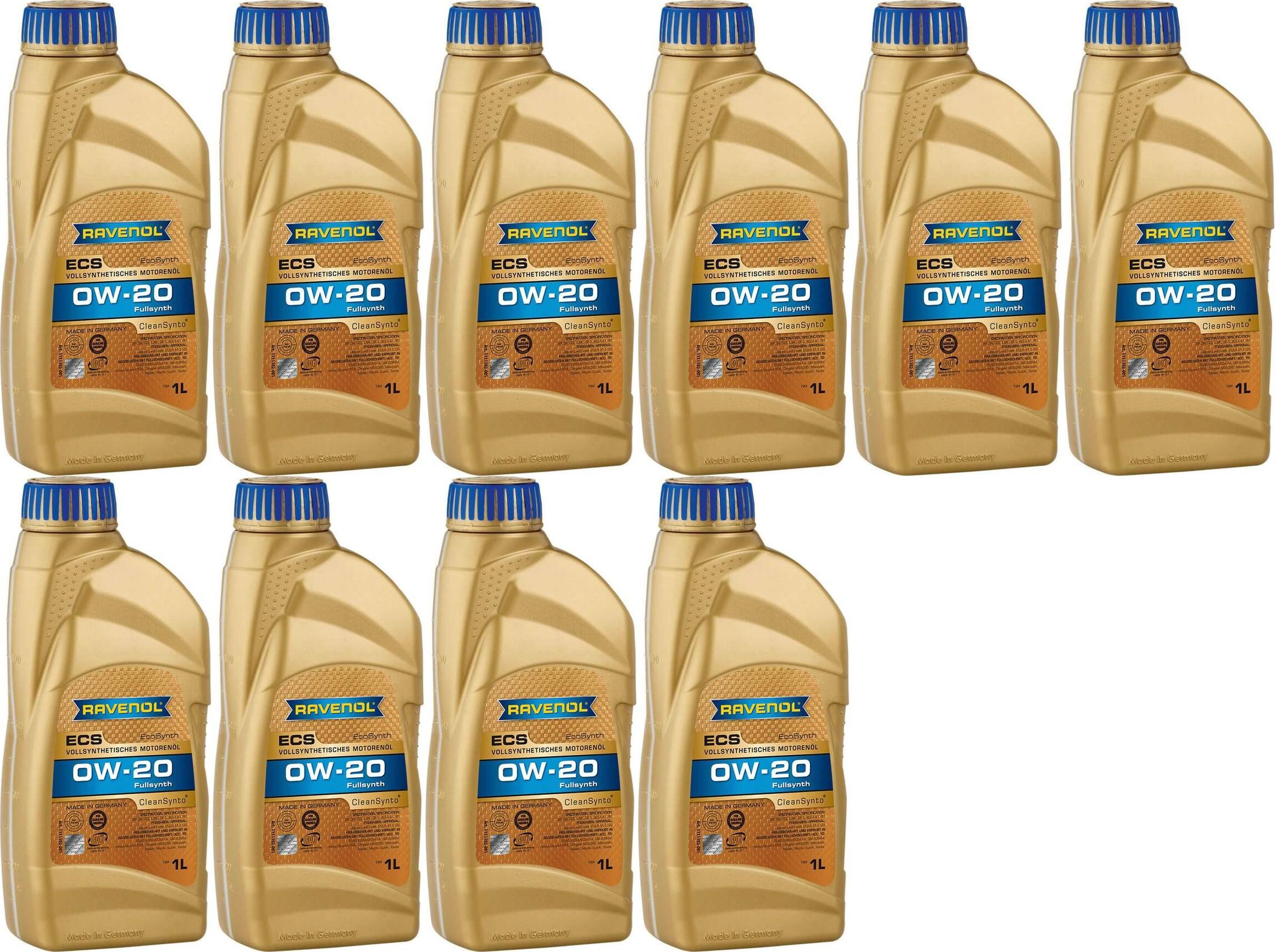 Ravenol Eco Synth ECS SAE 0W-20 Motoröl 10x 1l = 10 Liter ...