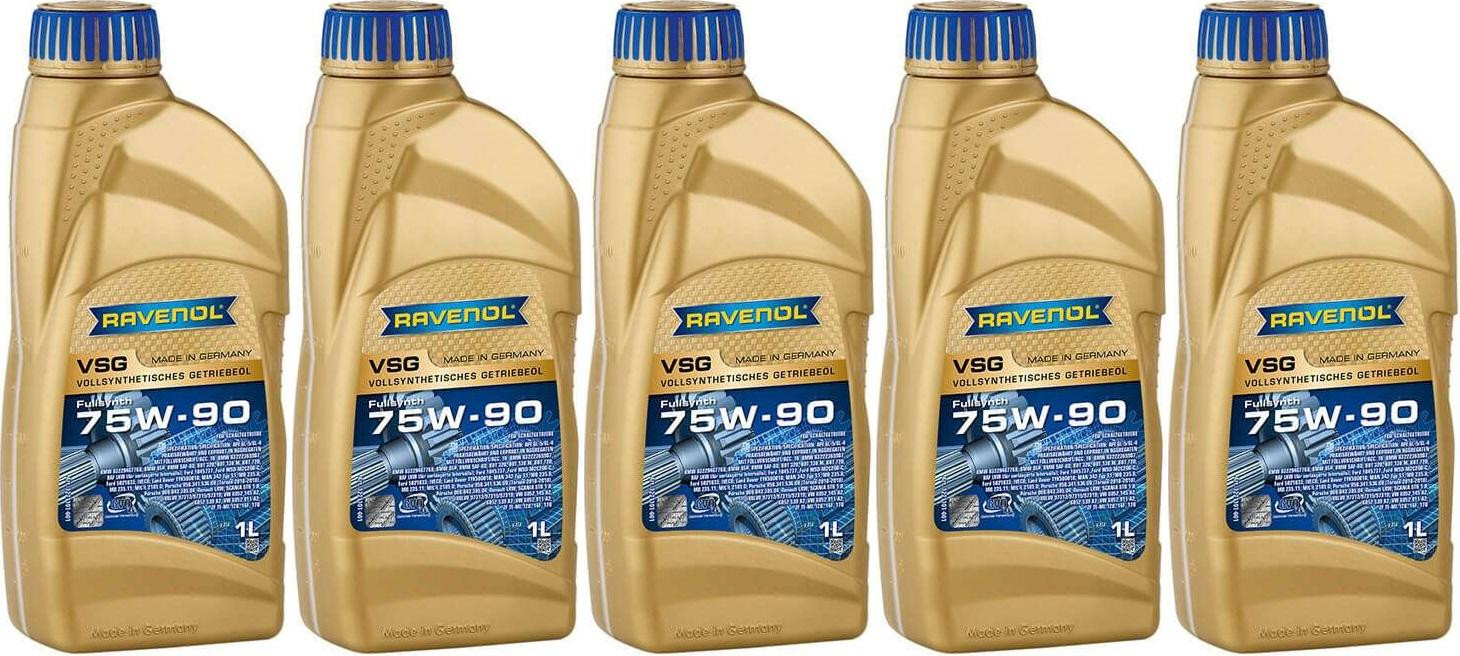 RAVENOL VSG SAE 75W-90 Vollsynth. API GL-4/GL-5 1 Liter 5x 1l = 5 Liter ...