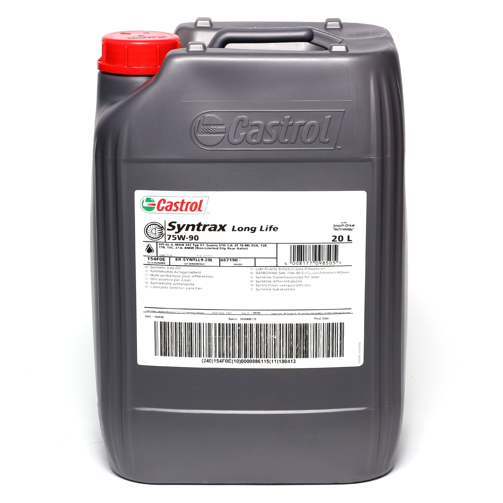 Castrol Syntrax Longlife 75W-90 Achsgetriebeöl 20L Kanister - SAE 75W ...