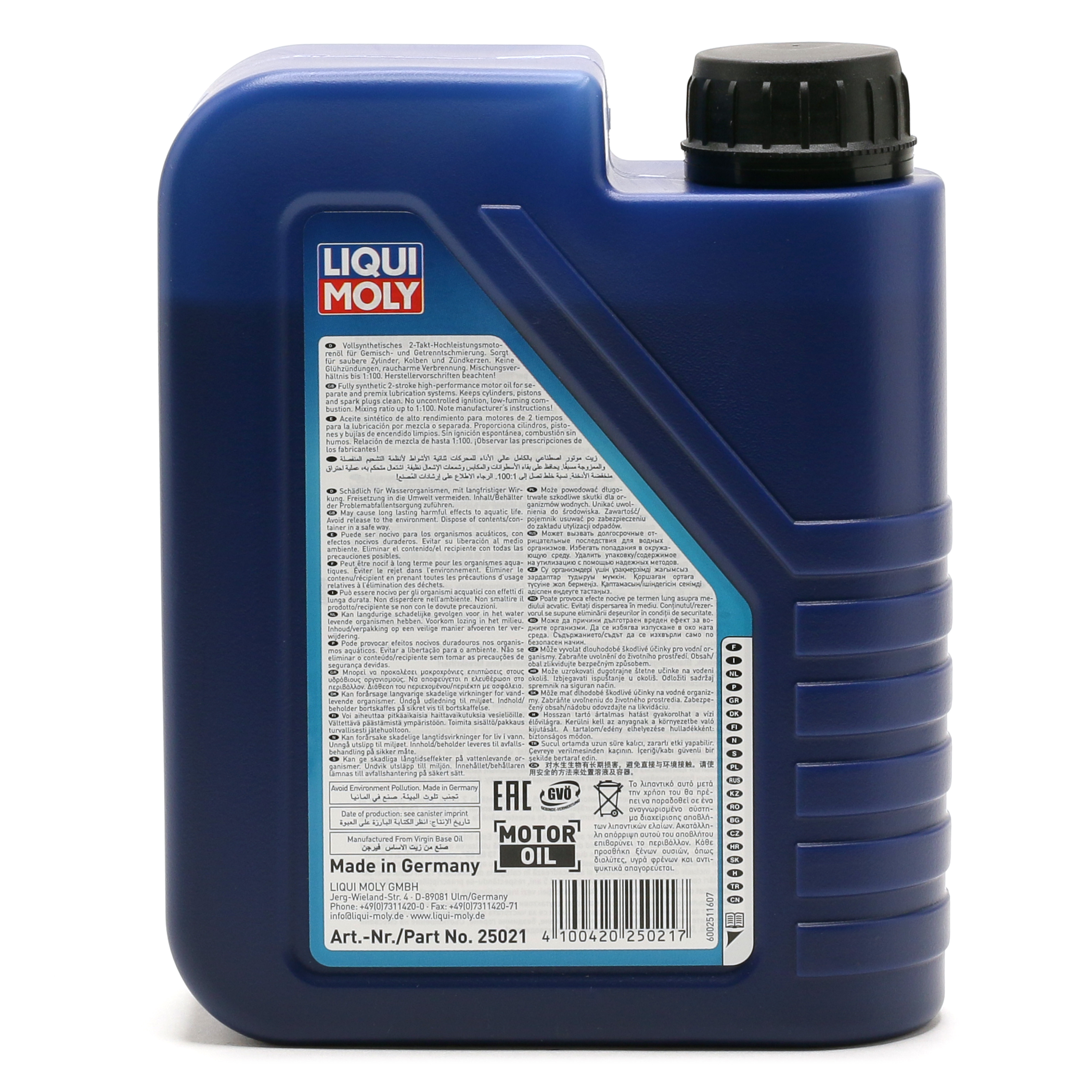 Liqui Moly 25021 Marine Fully Synthetic 2T Motor Oil 1l Flasche Motorenöle 2Takt Boot