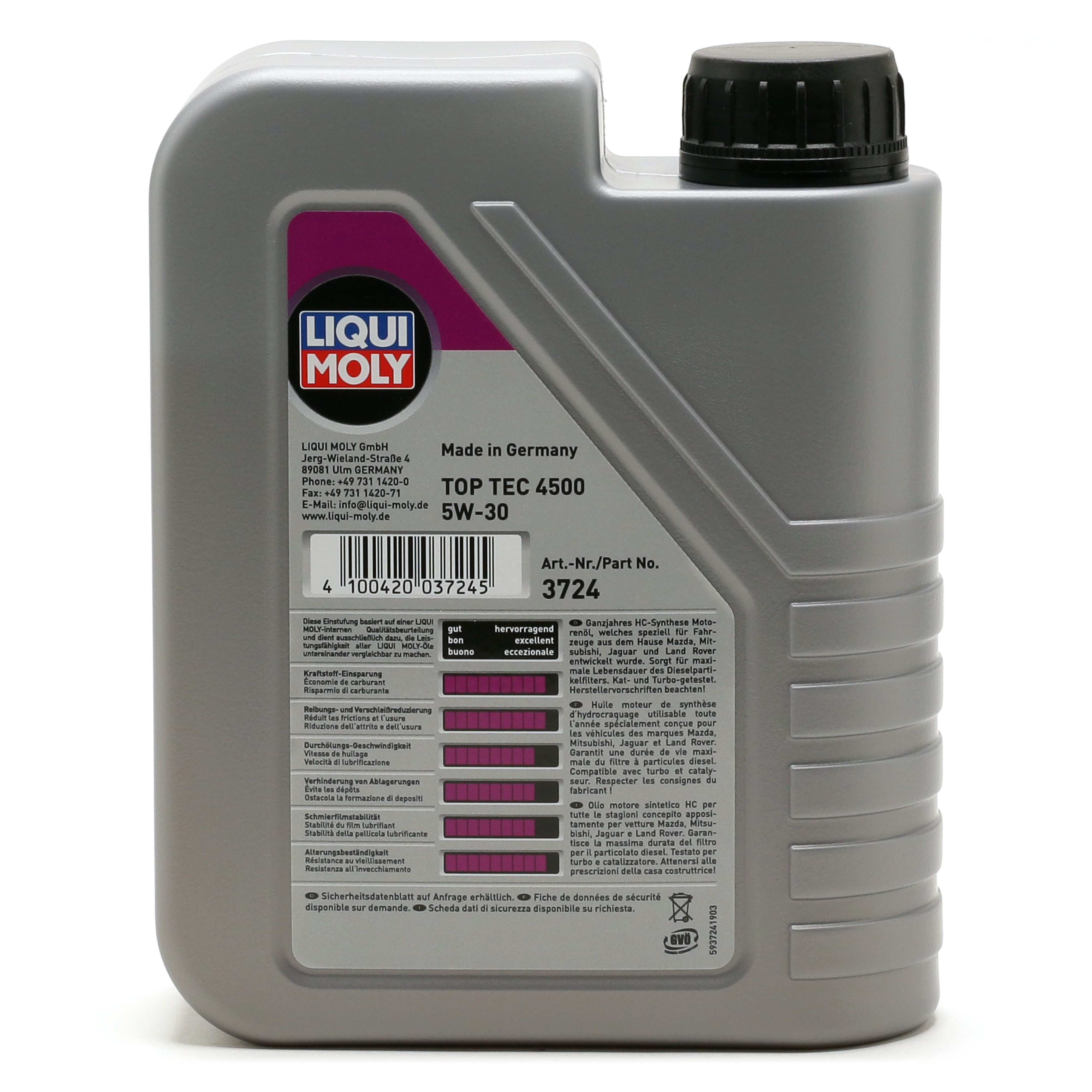Liqui Moly 3724 5W-30 Top Tec 4500 Motoröl 1l - Motorenöle ...
