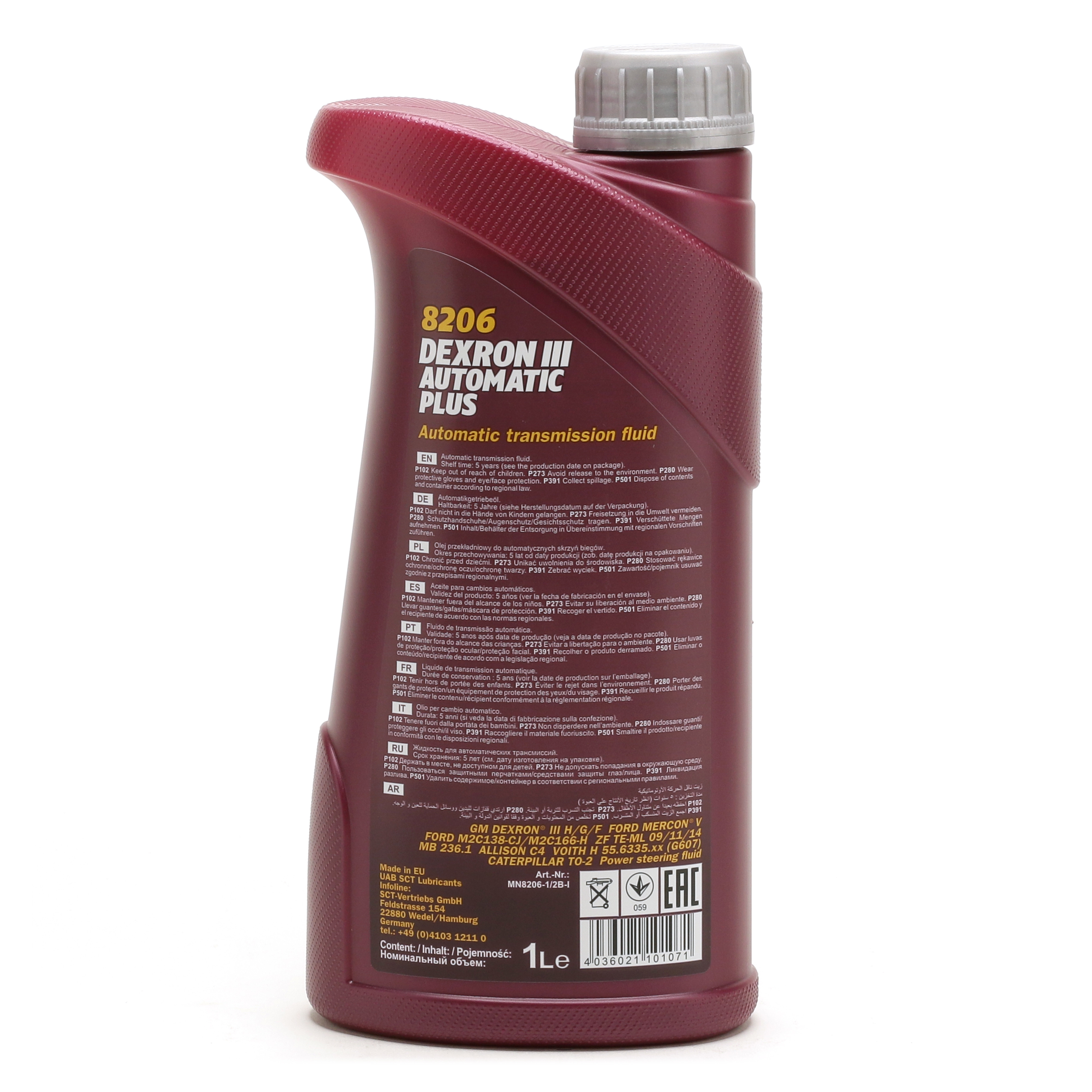 Mannol 8206 ATF Dexron III Plus Automatikgetriebeöl 1l Flasche - ATF ...