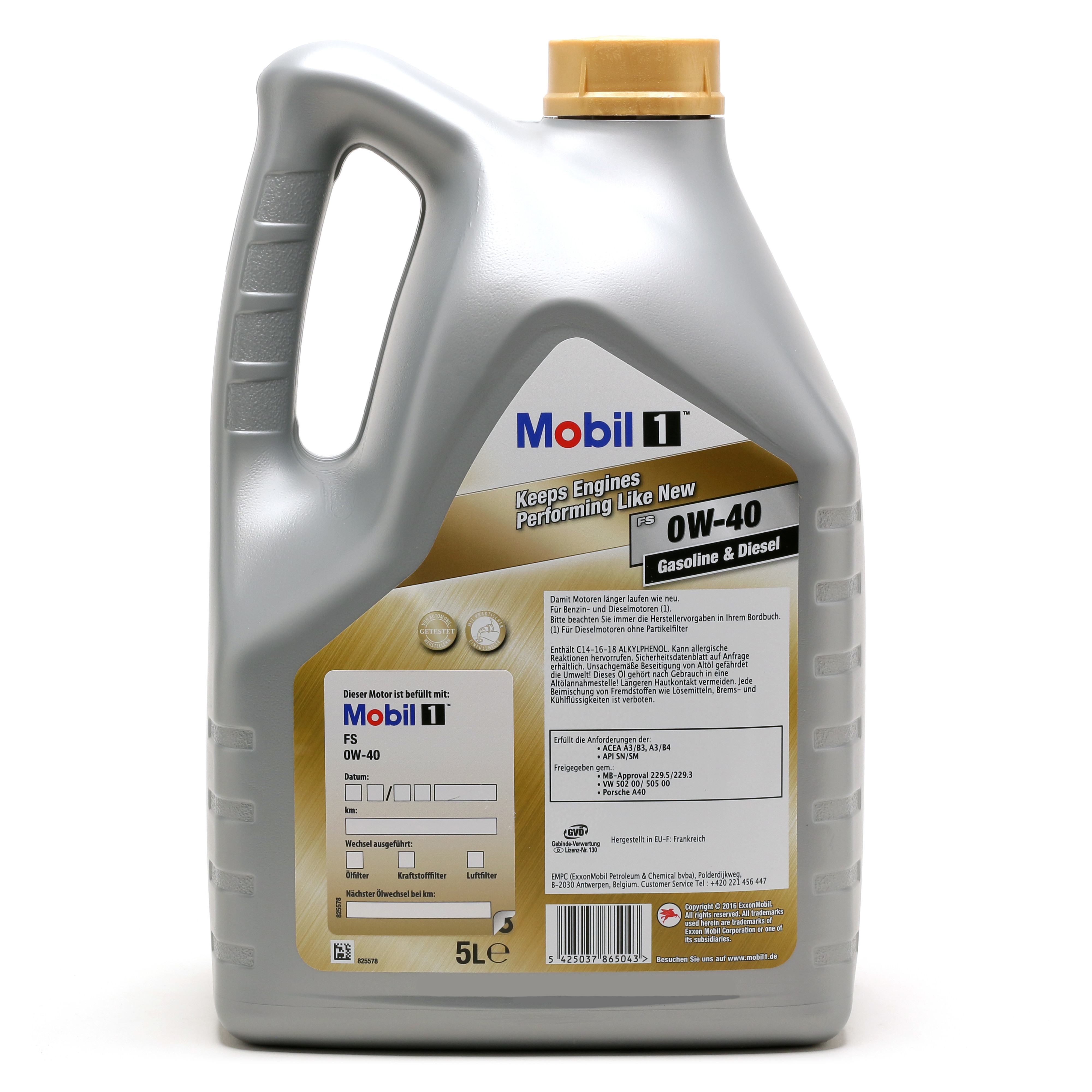 Mobil 1 FS 0W-40 Motoröl 5l (ehem. NEW LIFE) - SAE 0W-40 - Auto/PKW ...