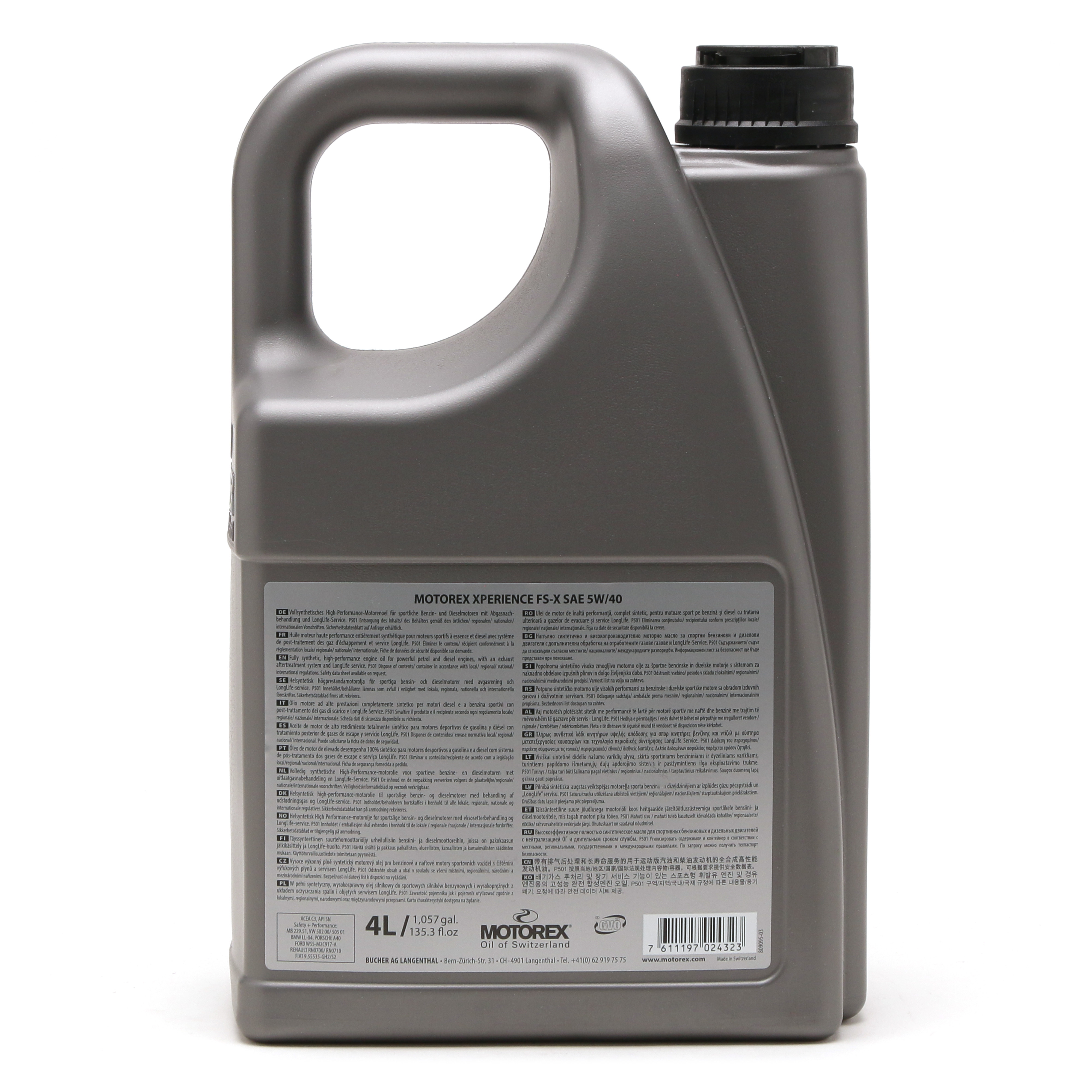 Motorex Xperience FS-X SAE 5W-40 Motröl 4l - SAE 5W-40 - PKW Motoröle ...