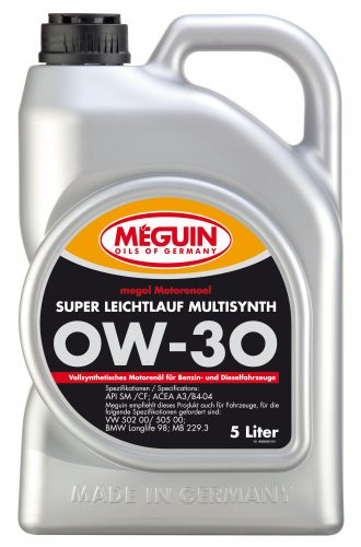 Meguin megol 6301 Motoröl Super Leichtlauf Multisynth SAE 0W-30 5l ...