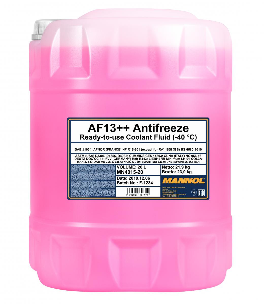 20 (1x20) Litro Mannol Antigelo AG13 Antigelo Miscela Pronta Verde 40°C 20 (1x20) Litro Mannol Antigelo AG13 Antigelo Miscela Pronta Verde 40°C