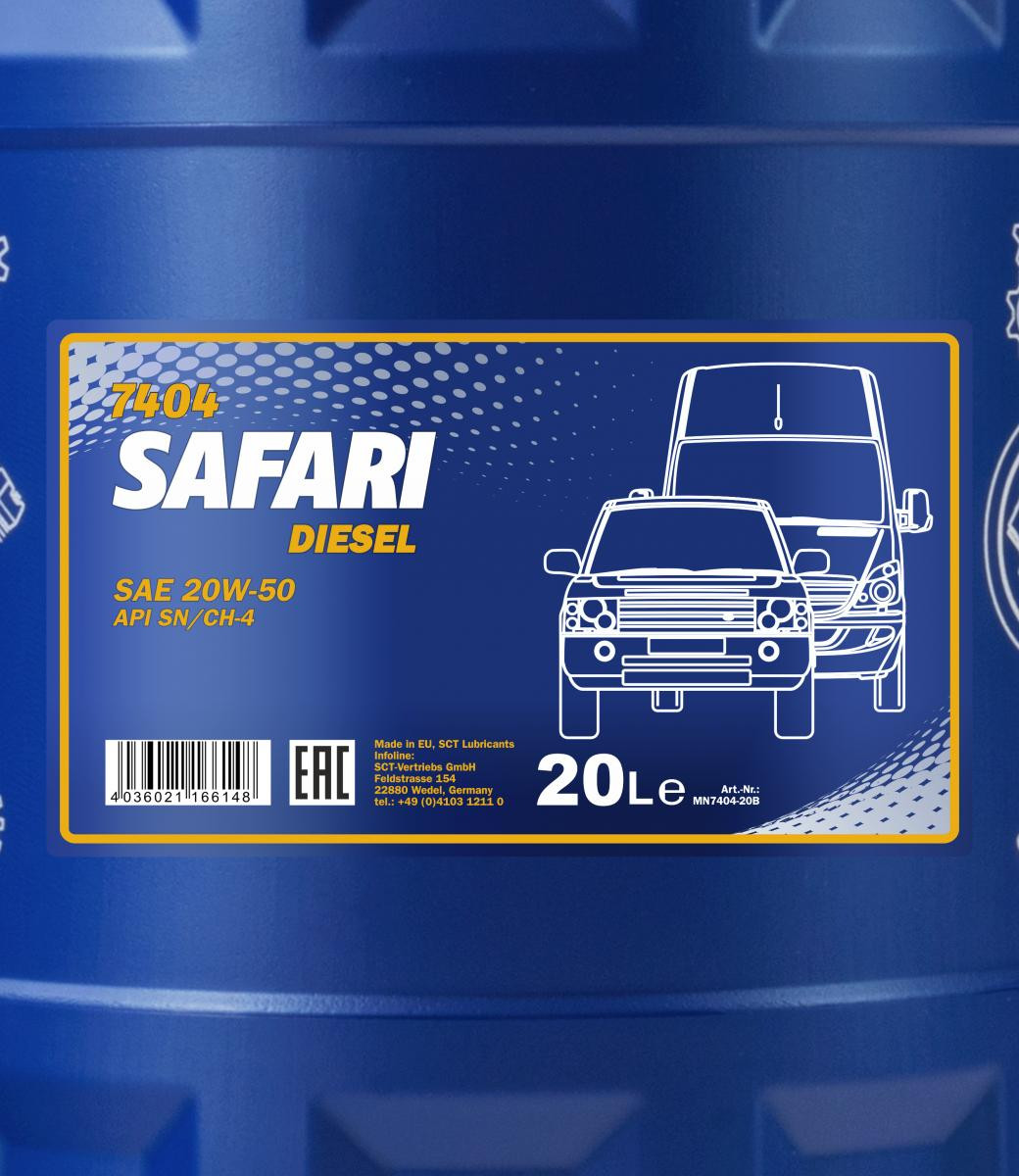 Mannol 7404 Safari 20W-50 mineralisches Motoröl 20l Kanister - SAE 20W ...