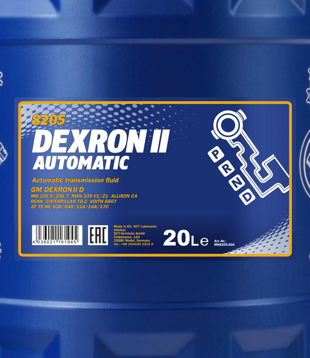 Mannol 8205 ATF Dexron II Automatikgetriebeöl 20l Kanister - ATF ...
