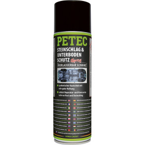 Petec 73250 Steinschlag-& Unterbodenschutz Kautschukbasis, Überlackierbar schwarz 500ml Spray