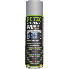 Petec 73350 Steinschlag-& Unterbodenschutz Kautschukbasis, Überlackierbar grau 500ml Spray