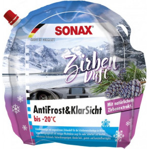 SONAX AntiFrost & KlarSicht Zirbe Gebrauchsfertig bis -20°C 3 Liter schneller, schlierenfreier & effektiver Scheibenreiniger für den Winter | Art-Nr. 01314410