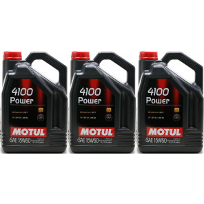 Motul 4100 Power 15W-50 Motoröl 3x 5 = 15 Liter