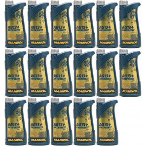 Mannol Kühlerfrostschutz Antifreeze AG13+ -40 Fertigmischung 17x 1l = 17 Liter