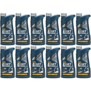 MANNOL 2-Takt Universal mineralisches Motorrad Motoröl 12x 1l = 12 Liter