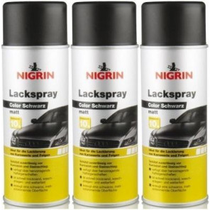Nigrin Lackspray schwarz matt Spray 3x 400 Milliliter