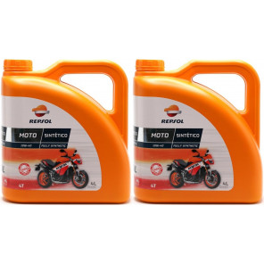 Repsol Motorrad Motoröl MOTO SINTETICO 4T 10W40 2x 4l = 8 Liter