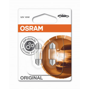 OSRAM 6438-02B Original 12V 10W 31mm Soffitte Double Blister