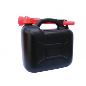 Benzinkanister 5 Liter - UN-geprüft 400 gramm schwarz/rot mit Ausgießer