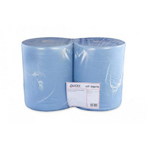 Putzpapier-Rollen, 36cm, 2-lg., blau 1000 Blatt, verklebt, Recyclingpapier 2 Rollen