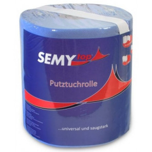 Putzpapier-Rollen, 20x21cm, 2-lg., blau 450 Blatt, Zellstoffpapier, perforiert, MIDI, mit Tragegriff, Innenabwicklung 1 Rolle