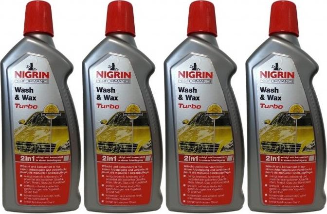 Nigrin Performance Wash & Wax Turbo 1000ml 4x 1l = 4 Liter - Wachs - Außen  & Lack - Pflege & Wartung 