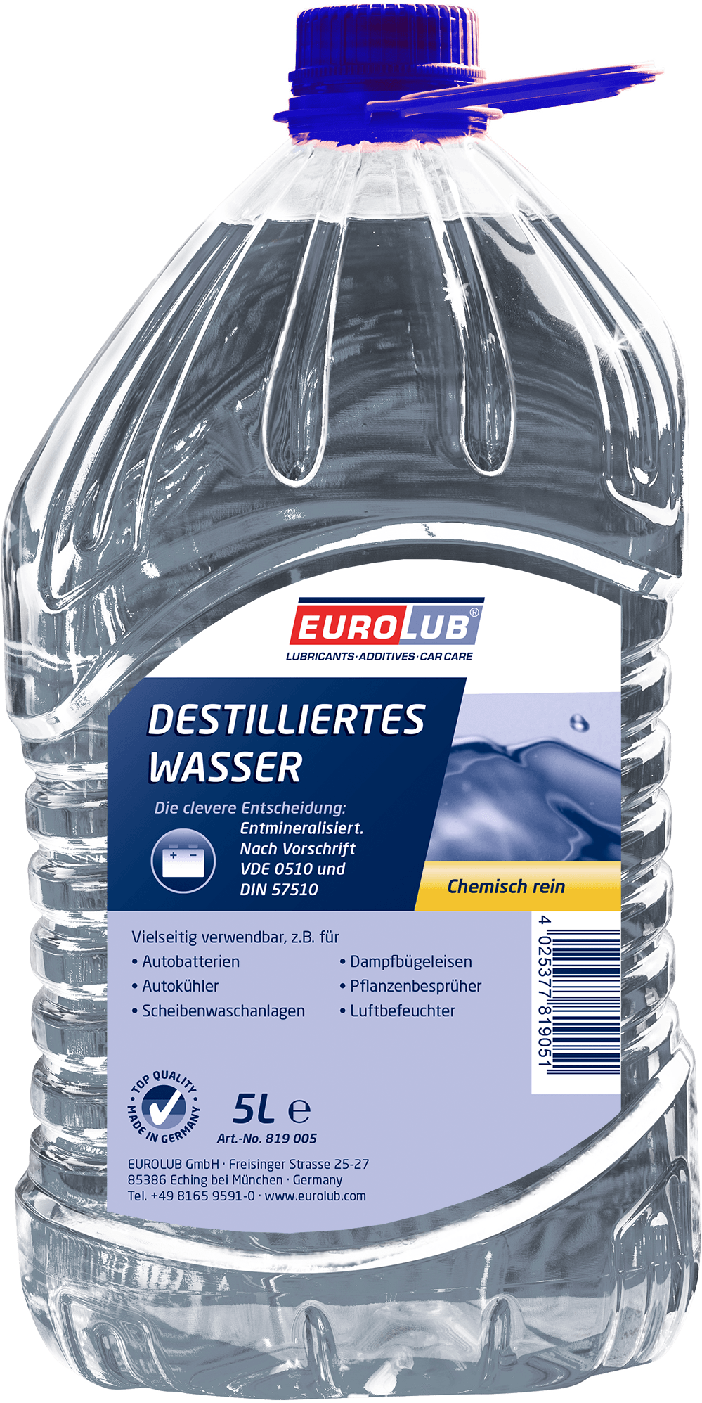 EUROLUB Destilliertes Wasser 5l - Destilliertes Wasser